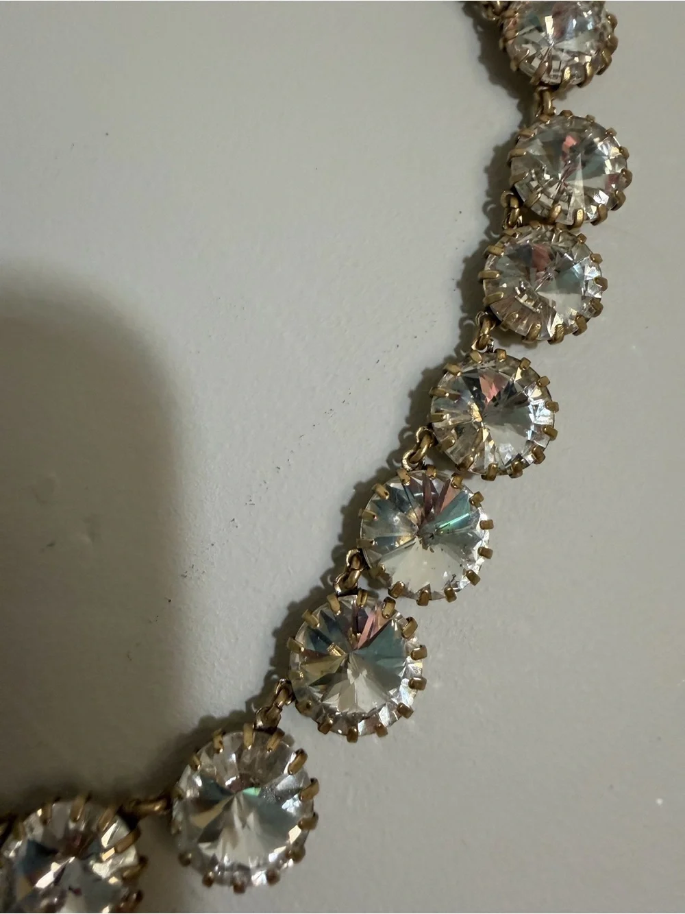 J.Crew Crystal Rhinestone Statement Necklace Gold